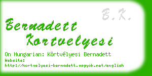 bernadett kortvelyesi business card